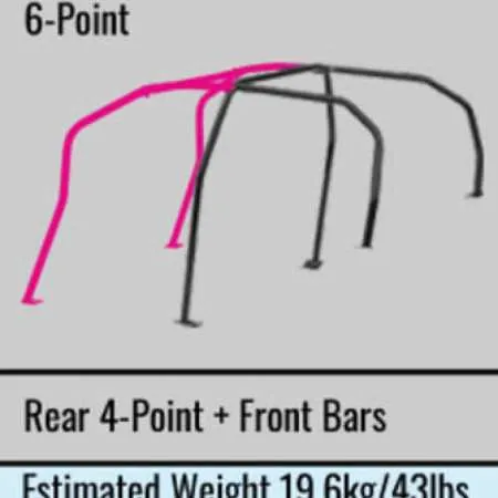 Cusco D1 Chromoly 6PT 5-Pssgr Blue Roll Cage 18+ Honda Civic Type-R / 17+ 5-Door Hatchback