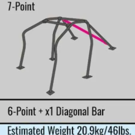 Cusco 7-Point Roll Cage, F/R with Diagonal Bar, 2 Passenger, Around Dash-Type - Civic EF -Chromoly