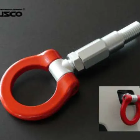 Cusco 2013+ Honda Fit M22 x 2.5mm Front Red Steel Folding-Type Tow Hook