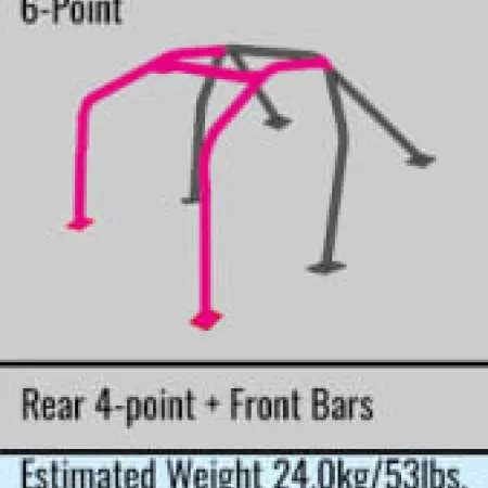 Cusco SFTY21 2-Passenger 6-Point BLK Dash-THROUGH Roll Cage Subaru WRX GDA 01-07