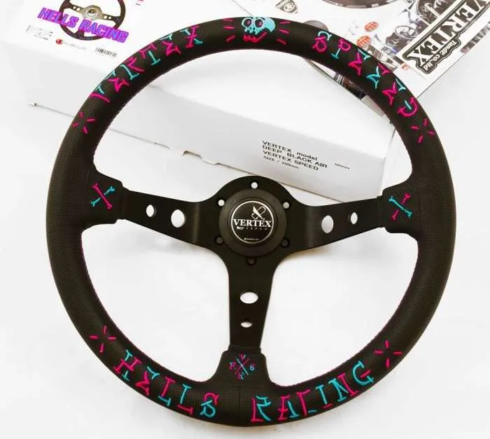 Vertex Hells Racing Steer Wheel - Pink/Blue