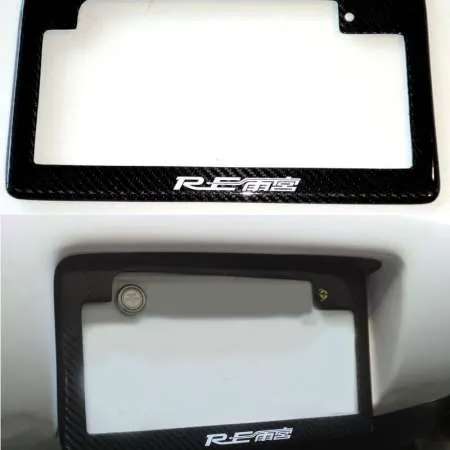 RE-Amemiya Rear License Plate Frame Carbon