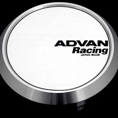 Advan 63mm Flat Centercap - White/Silver Alumite