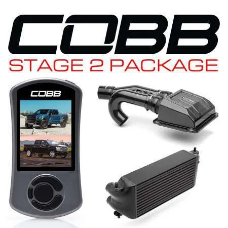 COBB Ford Stage 2 Redline Carbon Fiber Power Package Black (Factory Location Intercooler) with TCM F-150 Ecoboost Raptor / Limited