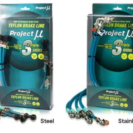 Project Mu Mitsubishi Lancer Evo CT9A Stainless Steel Green Brake Lines