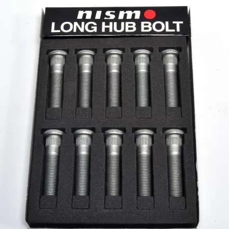 Nismo Long Wheel Hub Bolt Set - 13.0mm Knurl / 50 Length x 10