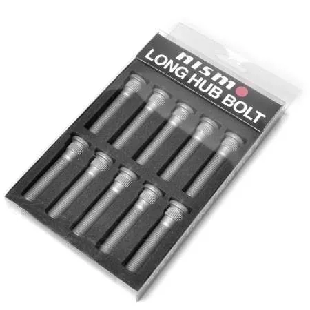 Nismo Long Wheel Hub Bolt Set - 14.3mm Knurl / 50mm Length x 10