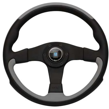 Nardi Leader Black/Grey Leather Steering Wheel - 350mm