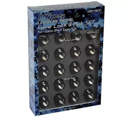 Project Kics Leggdura Racing Shell Type 12x1.25 Core Lock & Nut Set (20 Pcs)