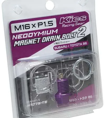 Project Kics Magnetic Drain Bolt Version 2 - Red M12X1.25 Toyota/Daihatsu/Nissan