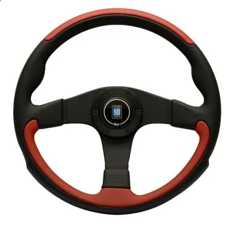 Nardi Leader Black/Red Leather Steering Wheel - 350mm