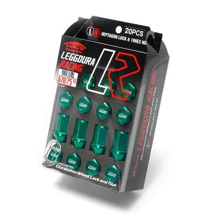 Project Kics Leggdura Racing 12X1.25 Light Green Lug Nuts (Laser Logo) - 20 PCS