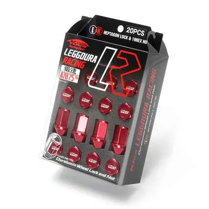 Project Kics Leggdura Racing 12X1.25 Red Lug Nuts (Laser Logo) - 20 PCS