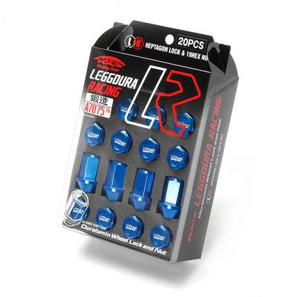 Project Kics Leggdura Racing 12x1.25 Lug Nuts - Blue w/Laser Logo (20 Pcs)