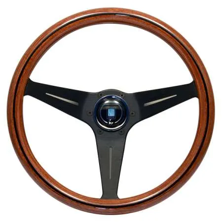 Nardi Classic Wood Grain Black Spoke Steering Wheel - 350mm Deep Cone