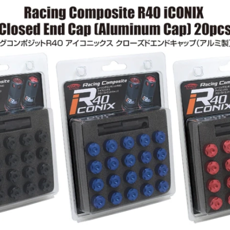 Project Kics R40 Iconix 12x1.25 Aluminum Cap Set - Black (20 Pcs)