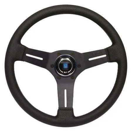 Nardi Competition Black Performated Leather Black Spoke Steering Wheel - 330mm
