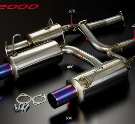 TODA F20C/F22C(AP1/AP2) 70mm High Power Muffler System for TODA 2.35/2.4L KIT