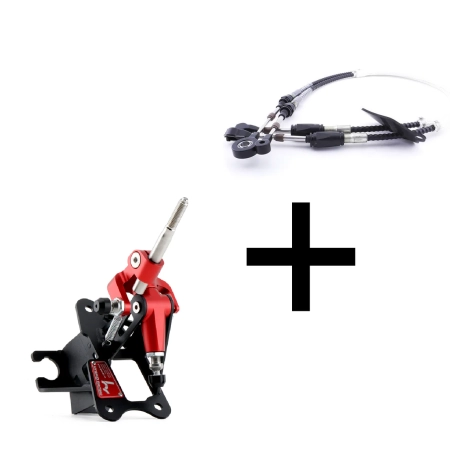 Hybrid Racing V3 Short Shifter & Shifter Cable Combo (06-11 Civic) - Dust Red