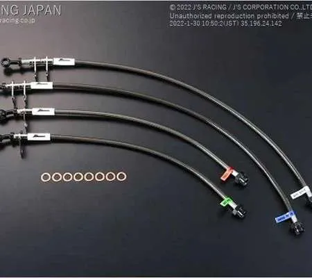 J's Racing Stainless Steel Teflon (Olive Chromate Plating Finish) Brake Lines - Acura Integra 94-01 DC2