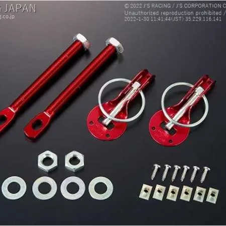 J's Racing Hood Pins (Red)