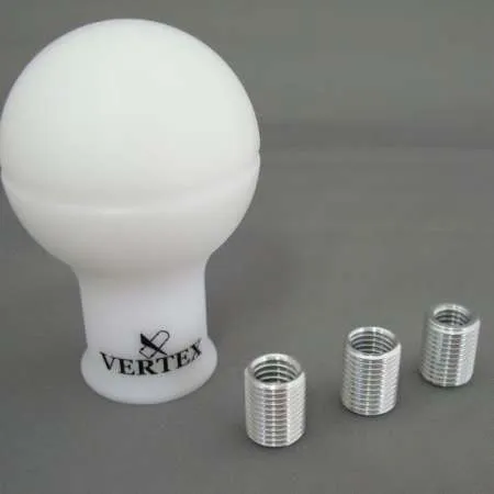 VERTEX Monochrome Shift Knob V2 White w/ Black Logo