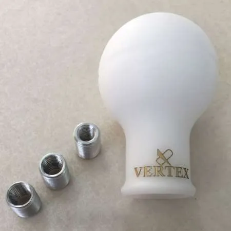 VERTEX Monochrome Shift Knob V2 White w/ Black Logo