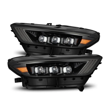 AlphaRex 15-17 Ford Mustang NOVA LED Proj HL Alpha-Black w/ Activation Light, Seq. Signal + Switch DRL