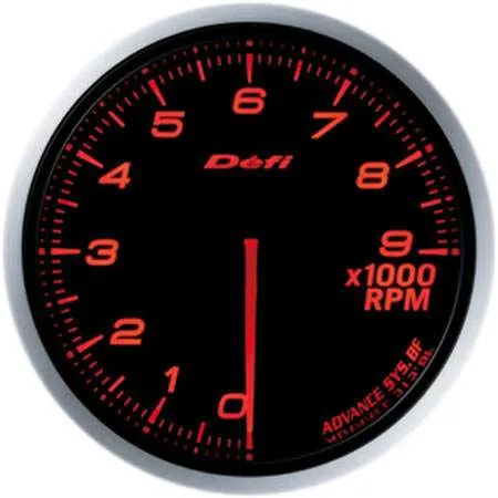 Defi Advance BF 60mm 9,000 RPM Tachometer - Red
