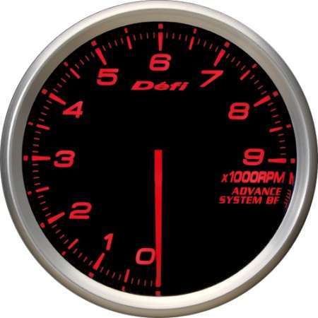 Defi Advance BF 80mm 9,000 RPM Tachometer - Red