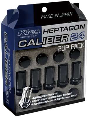 Project Kics M12×P1.5 Chrome Heptagon Caliber 24 Lug Nuts (20pcs)
