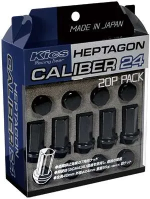 Project Kics M12×P1.5 Chrome Heptagon Caliber 24 Lug Nuts (20pcs)