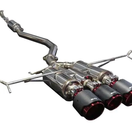 BLITZ NUR-SPEC CUSTOM EDITION EXHAUST SYSTEM CARBON RED - HONDA CIVIC TYPE R FK8